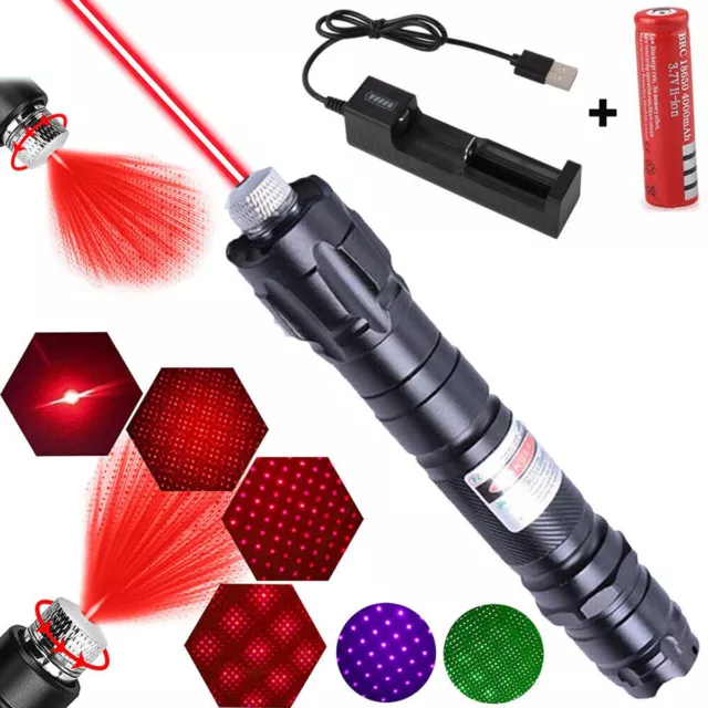 532nm Green Laser Pointer Visible Beam Light Lazer Pen Flashlight 18650