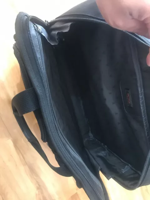TUMI Alpha 26103D4 Expandable Deluxe Wheeled Black Ballistic Nylon Briefcase 12