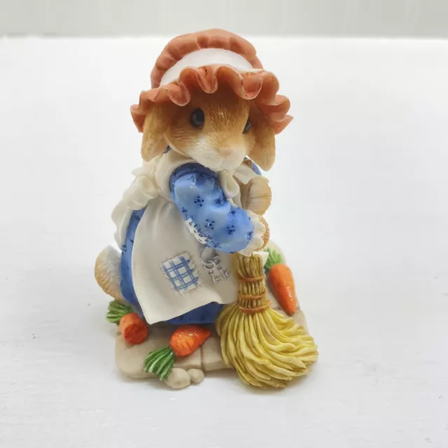 Vtg Enesco Figurine MY BLUSHING BUNNIES “ Swept Up In Blessings Of Fall”