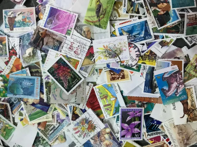 250 Quality Australia Kiloware BULK used stamps off Paper Minimum duplication 3