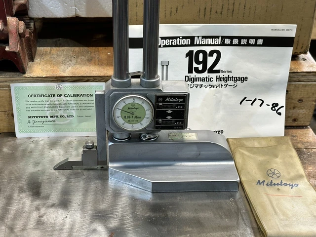 MITUTOYO DIGIMATIC HEIGHTGAGE 18” 192-606 Certified Height Gauge