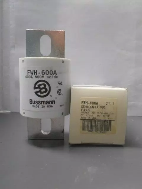 New Bussmann FWH-600A 600 Amp Semiconductor Fuse 500 Volts NIB