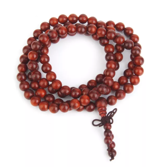 Tibetan Sandalwood Buddhist Mala Prayer Necklace Bracelet 108 8MM Beads