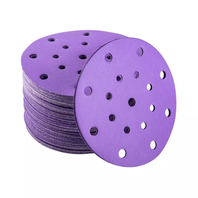 6 inch 80 - 600 Grit Sanding Discs 17 Hole Dry Round Hook Loop Sander Sand Paper 3