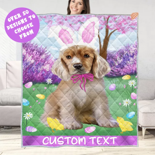 Cocker Spaniel Quilt Dog Bedding Personalized Bed Gift Many Designs NWT