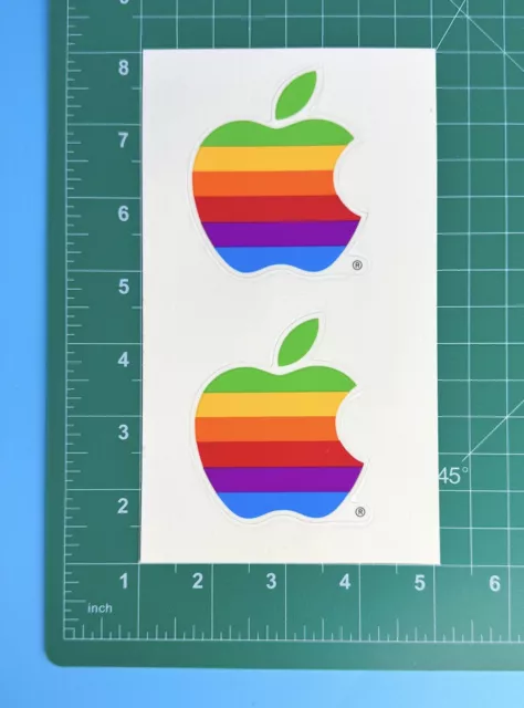 Vintage Apple Computer Macintosh Rainbow Logo Decal Stickers – Sheet of 2 2
