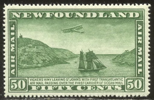 NEWFOUNDLAND #C10 Mint - 1931 50c Green w/ Wmk ($35)
