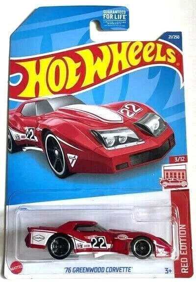 DieCast Hot Wheels '76 Greenwood Corvette, Red Edition 3/12