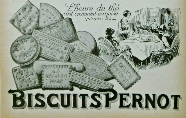 Publicité De Presse 1926 L'heure Du Thé Avec Les Biscuits Pernot
