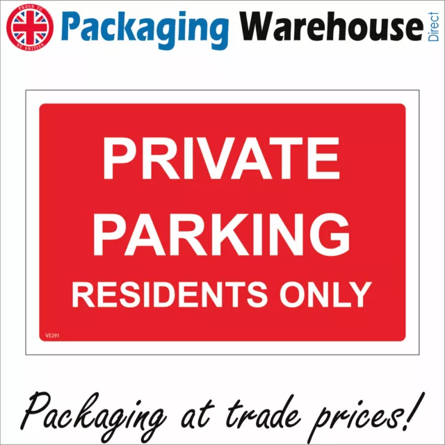 Ve291 Private Parking Residents Only Sign Car Park Plan Property Vehicles