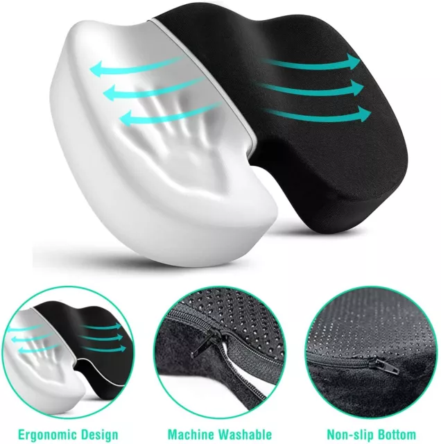 Coccyx Cushion Seat Memory Foam For Back Pain,Tailbone,Sciatica Car Office Chair