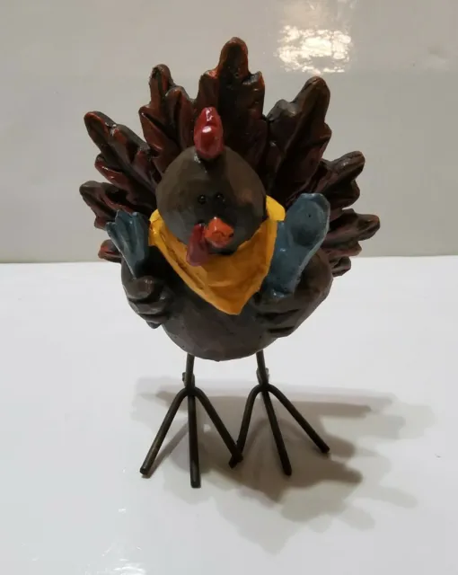 Turkey Figurine Thanksgiving Autumn Harvest Resin Fall 4.5''