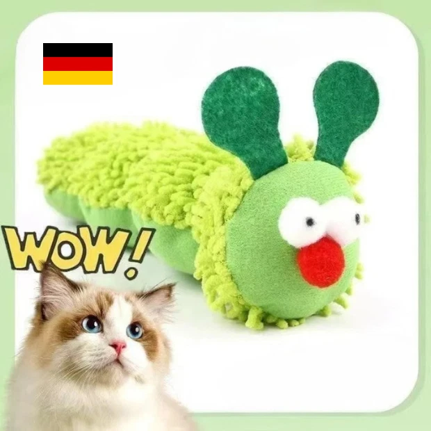 Aumüller Katzenspielzeug Raupe Pedro & Schmetterling Viola - Mit Katzenminze Plüschtier