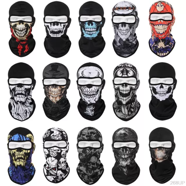 Skull Balaclava Full Face Mask Ghost Halloween Cosplay Bandana Motorcycle Mask