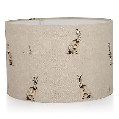 Fryetts Natural Hartley Hare Linen Back colour Lampshade Ceiling, Table Lamp