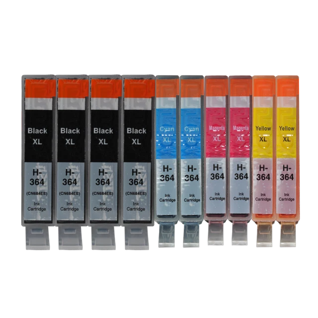 10 cartucce stampante per HP 364 XL Deskjet 3520 3522 Officejet 4620 4622 con chip