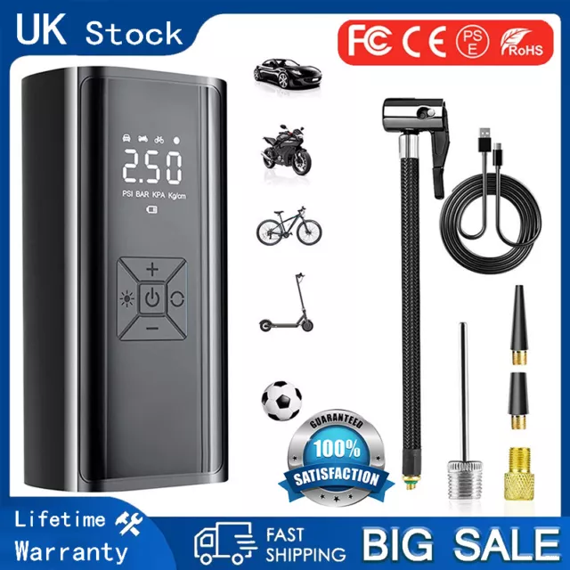 Portable Car Air Compressor 150PSI Electric Wireless Tire Inflator Pump 7800mAh