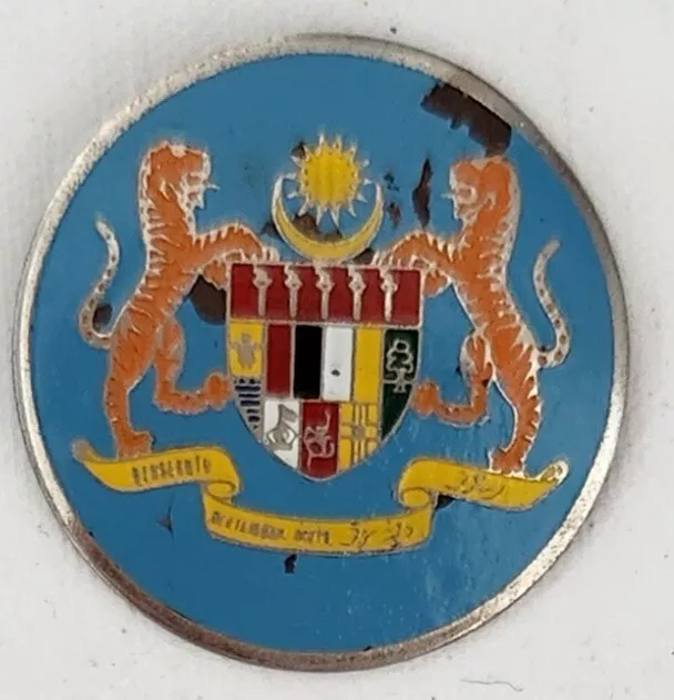 Malaysia Jata Negara Malays Enamel Badge,  Coat of Arms, Vintage