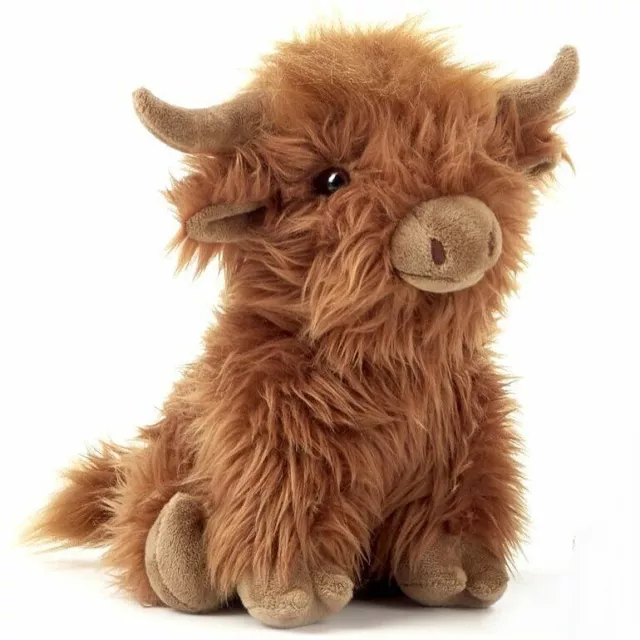 25cm Brown Highland Cow Coo Cuddly Soft Toy Plush Stuffed Scottish Scotland Gift