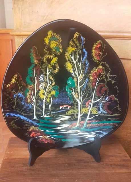 Assiette Emaux De Longwy Modèle Grand Feu "Promenade" Numéroté 3522