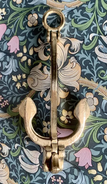 Antique Brass Coat Hook Wall Hanger Old Metal Prop Decor Anchor