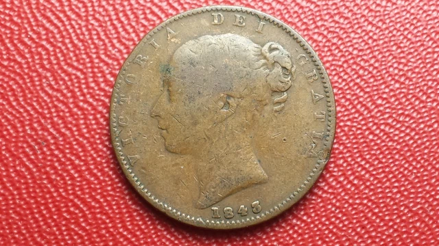 1 farthing 1843 Royaume-Uni - Victoria - KM# 725 2