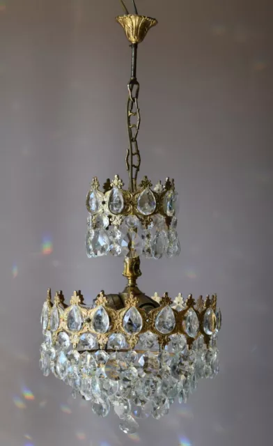 Antique French Empire Vintage Crystal Chandelier Home Christmas Lighting Lamp