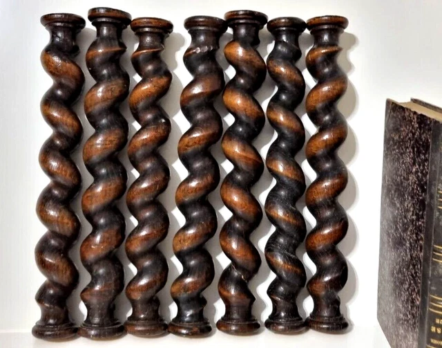 7 Barley twist turned spindle Column Antique french oak architectural salvage 11