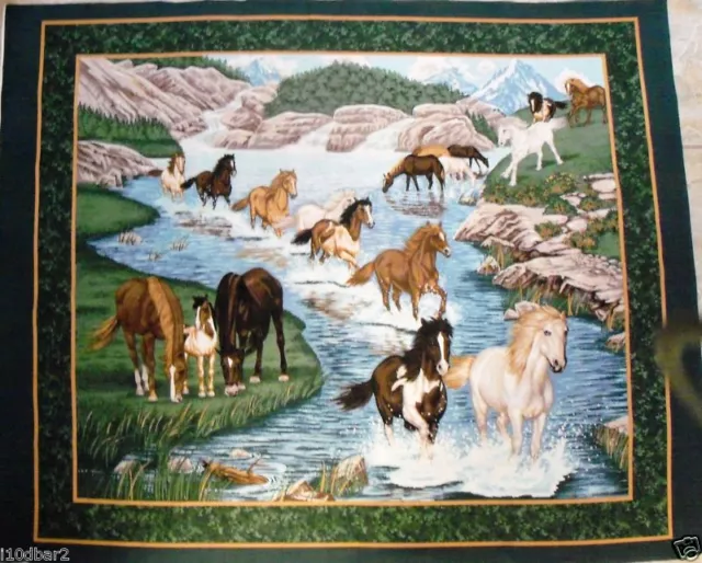 BACK to the BARN - Horse - Fabric Quilt Panel - 100% Cotton Fabric
