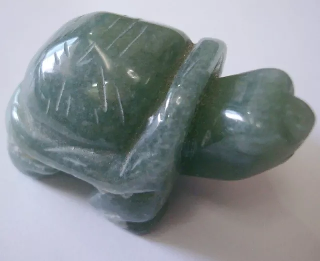 Ancient PYU Shan Culture Agate Hand-Carved Green Turtle Bead Lucky Pendant D21