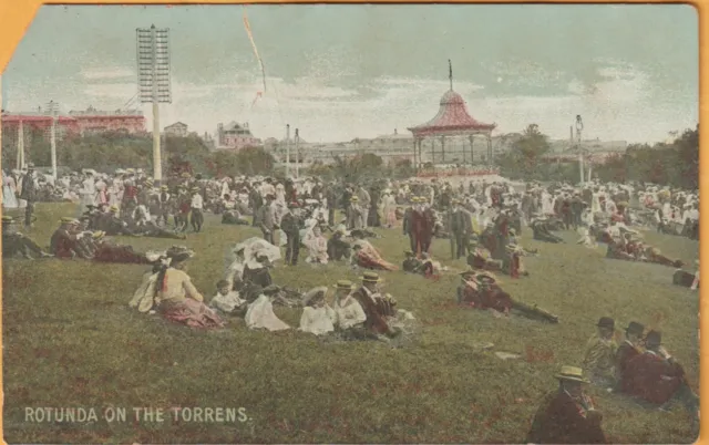 Band Rotunda On The Torrens Adelaide S.a Postcard C1910