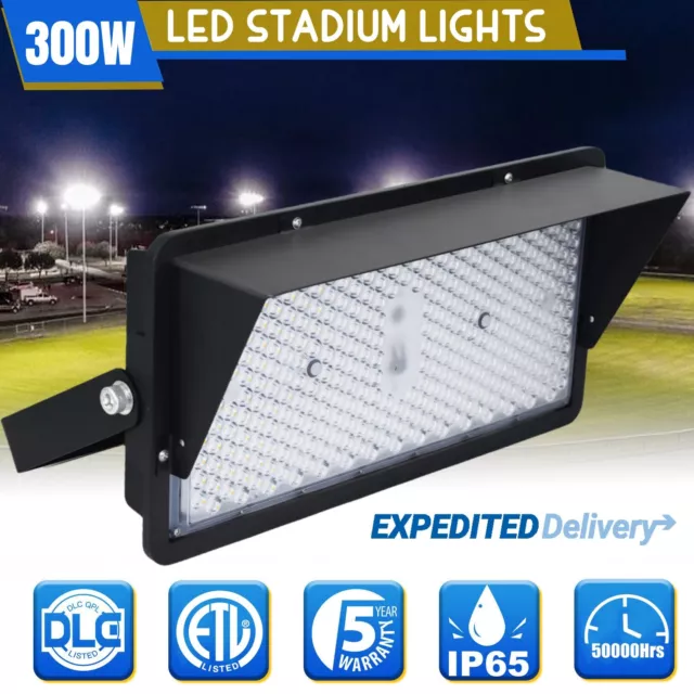 1500-Watt Equivalent 36000 Lumens Black LED Stadium Light 4000K LED Flood Light