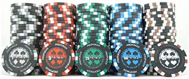 500 13.5G Pro Poker Clay Poker Chip Set - Casino Quality Clay Poker Chips with D 3