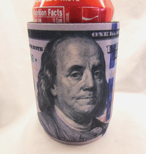 100 DOLLAR BILL Beer Can Cooler Holder Soda Insulated Novelty Koozie
