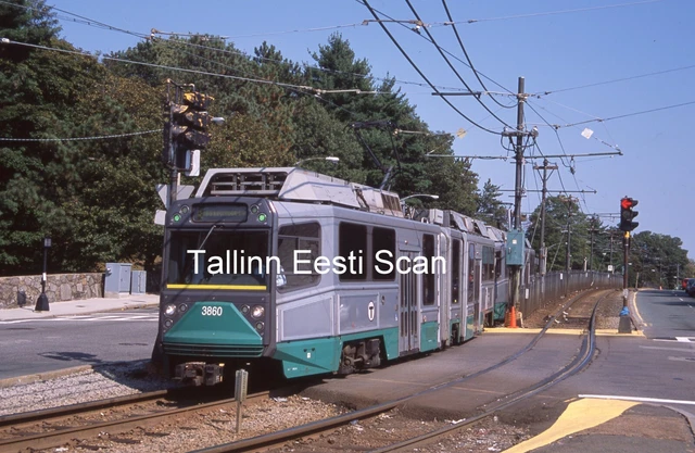 MBTA Boston Light Rail Trolley LRV 3860 Action Original Slide Newton