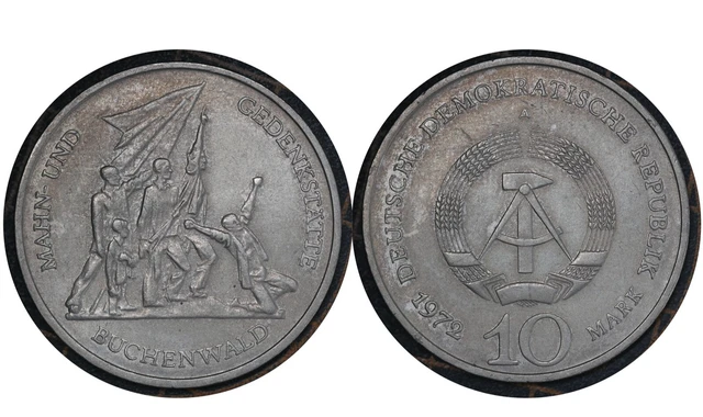 10 Mark 1972 East Germany Coin Buchenwald Memorial  # 38