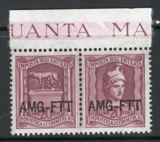 Trieste AMG-FTT Revenue Industry & Commerce 20L Se-tenant Pair MNH