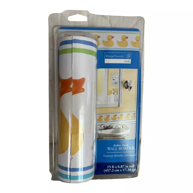 Tendencias para el hogar de patos de goma borde de pared prepegado lavable y desmontable 15 ftx6,87