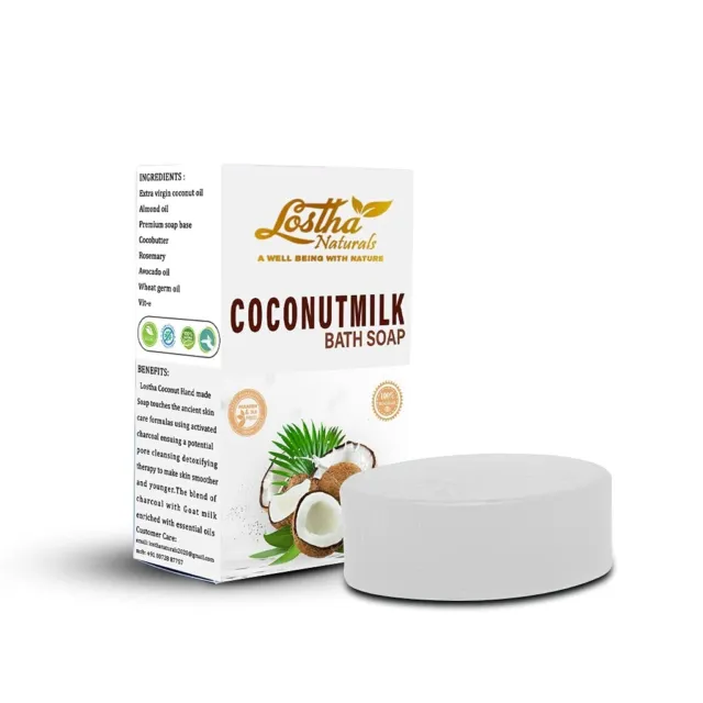 Jabón hecho a mano leche de coco Lostha Naturals 100 g envío gratuito en todo el mundo