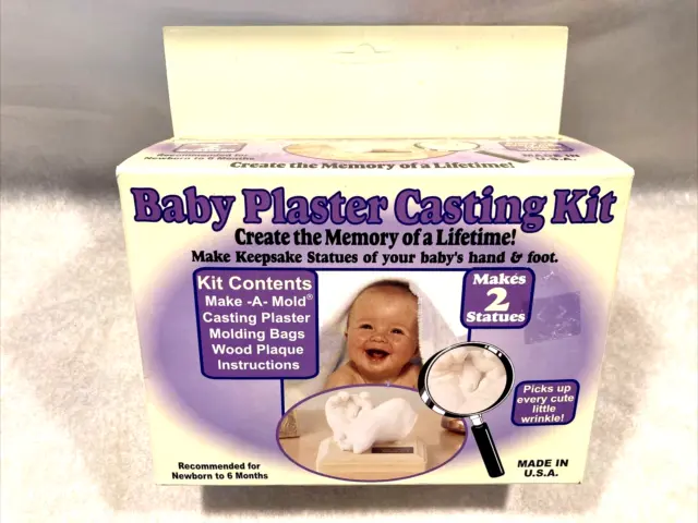Baby Plaster Casting Kit Create the Memory of a Lifetime!  Makes 2 Statues - NEW