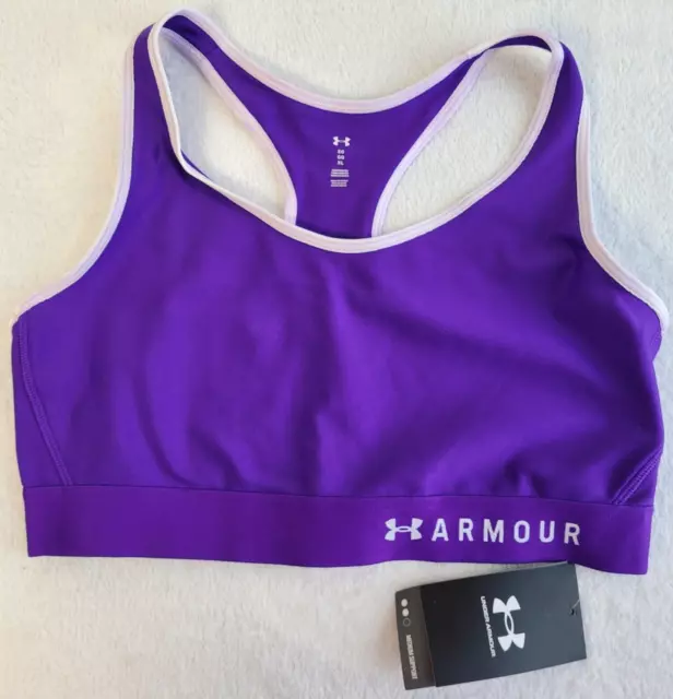 Under Armour Women's Mid-Impact Racerback Wireless Purple Sports Bra Size XL