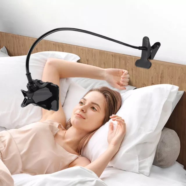 Flexible 360 Clip Mobile Cell Phone Holder Lazy Bed Desktop Bracket Mount Stand