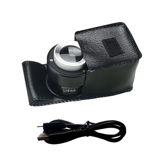 30x Magnifier 6LED Optical Glass Lens Magnifier Handheld Coin Stamp Jewelry
