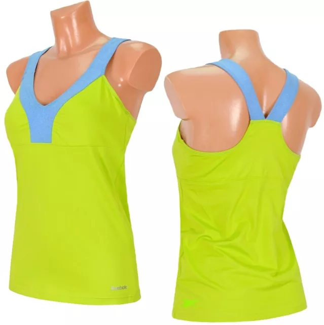 Reebok Tank Top [+Sport BH] Damen Shirt Bustier Laufshirt Fitness limette grün ♥