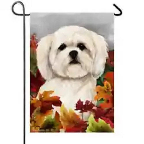 Fall Garden Flag (TB) - White Lhasa Apso 132941