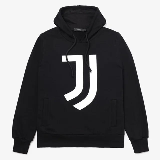 Juventus Tuta Nera Logo Bianco Completo Felpa Cappuccio e Pantaloni 2020/21 Uomo