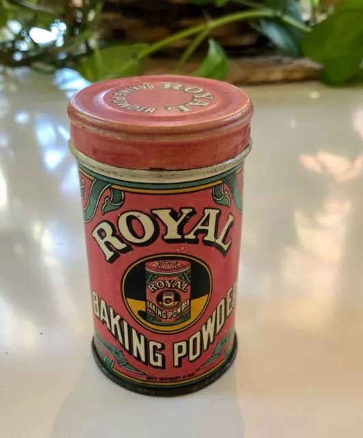 Vintage Royal Baking Powder  4 Ounce Advertising Litho Tin c. 1938 - Biscuits