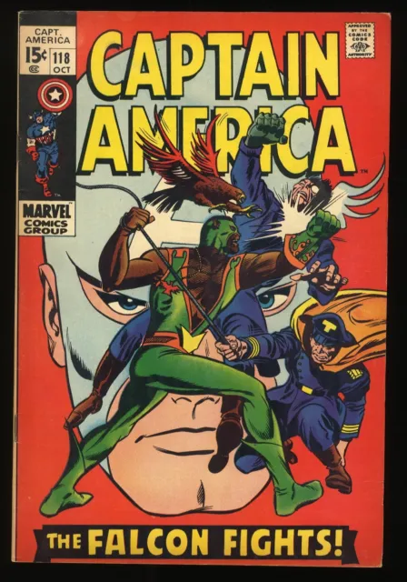 Captain America #118 FN+ 6.5 2nd Appearance Falcon! Red Skull! Marvel 1969