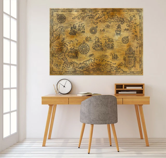 3D MARINE LIFE KEP300 World Map Character Wall Mural Decal Stickers 3d-marine-life-kep300-world-map-character-wall-mural-decal-stickers