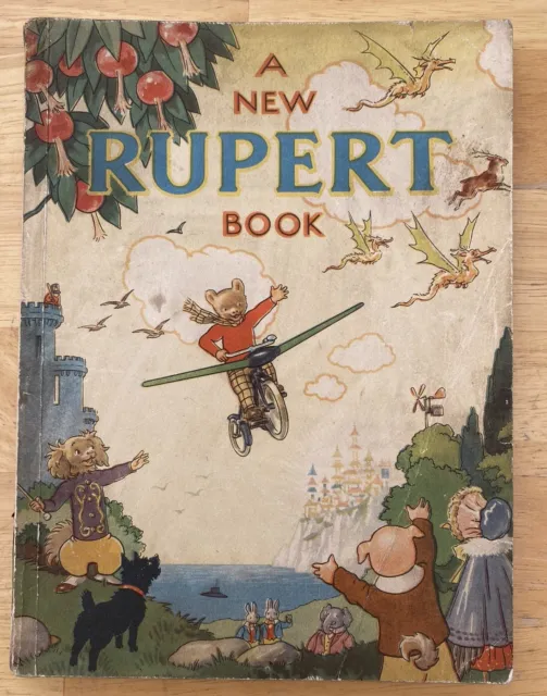 Rupert Annual 1945 Inscribed Not price clipped Red Endpapers Sound VG